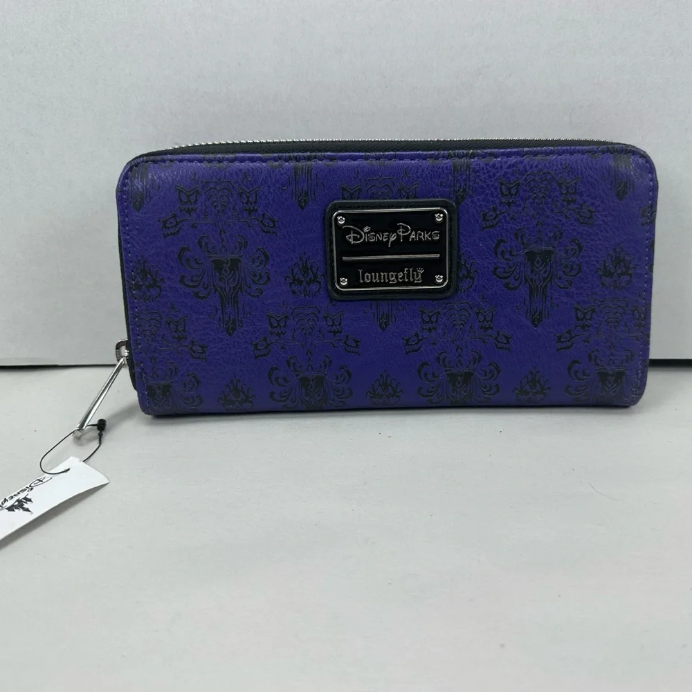 Loungefly Disney Parks Haunted Mansion Purple Wallpaper Wallet